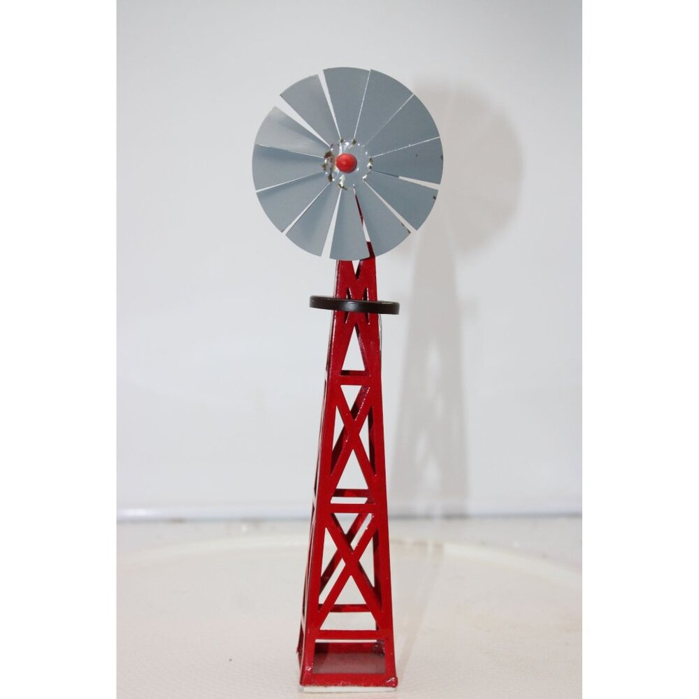 Lemax Village Accessory - Red Windmill, metal